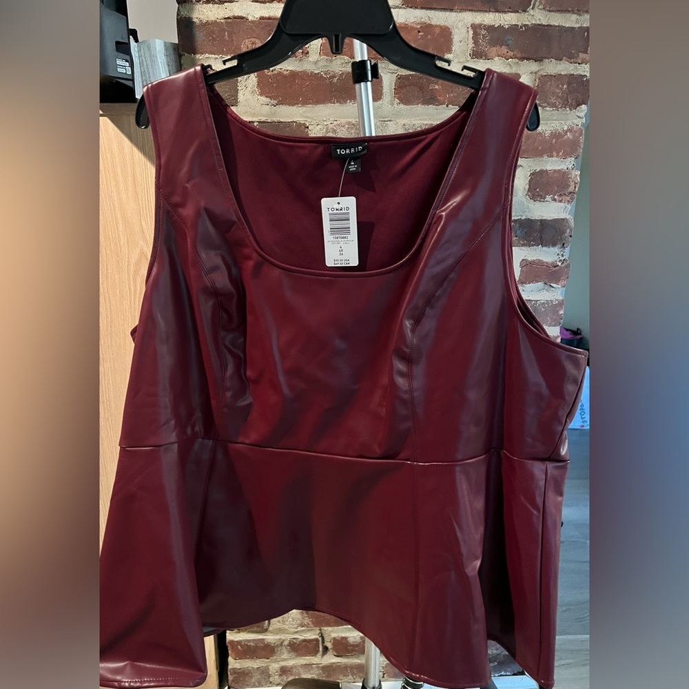 Torrid Burgundy Faux Leather Top